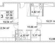 4-комнатная квартира площадью 98.66 кв.м, проезд Серебрякова, д. 2А | цена 22 353 628 руб. | www.metrprice.ru