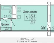 1-комнатная квартира площадью 28.6 кв.м, Институтская 2-я ул., 32 | цена 2 850 000 руб. | www.metrprice.ru