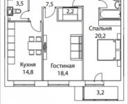 2-комнатная квартира площадью 74 кв.м, Шелепихинская набережная, влд 34, корп.3 | цена 17 664 000 руб. | www.metrprice.ru