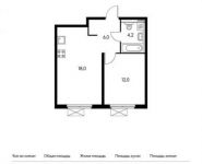 1-комнатная квартира площадью 40.2 кв.м, Ленинский проспект, 20 | цена 5 193 840 руб. | www.metrprice.ru