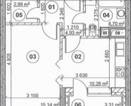 1-комнатная квартира площадью 39.7 кв.м, Шестая улица, 15 | цена 7 171 731 руб. | www.metrprice.ru