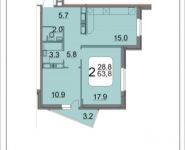 2-комнатная квартира площадью 64 кв.м, 9 Мая ул., 12Б | цена 6 332 160 руб. | www.metrprice.ru
