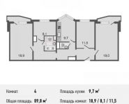 4-комнатная квартира площадью 89.8 кв.м, Авиаторов ул., 5К2 | цена 10 014 000 руб. | www.metrprice.ru