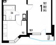1-комнатная квартира площадью 39.5 кв.м, Генерала Белова, вл 28 | цена 6 557 000 руб. | www.metrprice.ru