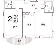 2-комнатная квартира площадью 80 кв.м, Агрохимиков улица, д.15, к.а | цена 9 486 400 руб. | www.metrprice.ru