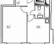 1-комнатная квартира площадью 35.6 кв.м, 1-й Грайвороновский пр, 1 стр 1 | цена 4 770 400 руб. | www.metrprice.ru