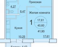 1-комнатная квартира площадью 41 кв.м, Садовая улица, 3 | цена 2 545 438 руб. | www.metrprice.ru