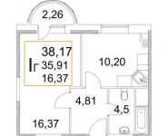 1-комнатная квартира площадью 39.1 кв.м, Советская улица, д.4 | цена 1 837 700 руб. | www.metrprice.ru
