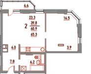 2-комнатная квартира площадью 65 кв.м, Ленинский пр-т, 40 | цена 6 072 900 руб. | www.metrprice.ru