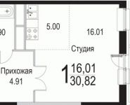 1-комнатная квартира площадью 30 кв.м, Барышевская Роща ул. | цена 3 627 514 руб. | www.metrprice.ru