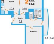 2-комнатная квартира площадью 53.8 кв.м, проезд Речной, д.28к3 | цена 3 120 400 руб. | www.metrprice.ru