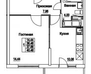 1-комнатная квартира площадью 37.66 кв.м, 2-я Муравская | цена 5 333 559 руб. | www.metrprice.ru