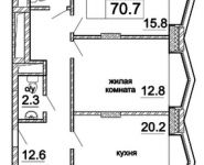 2-комнатная квартира площадью 70.7 кв.м, Автозаводская ул, 4 | цена 12 280 899 руб. | www.metrprice.ru