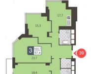 3-комнатная квартира площадью 103.7 кв.м в ЖК "Галактика",  | цена 14 929 000 руб. | www.metrprice.ru