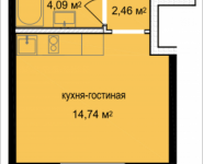 1-комнатная квартира площадью 22.49 кв.м, Октябрьская, 4, корп.4 | цена 2 491 850 руб. | www.metrprice.ru