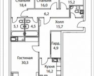 4-комнатная квартира площадью 139 кв.м, Шелепихинская набережная, влд 34, корп.3 | цена 45 876 600 руб. | www.metrprice.ru