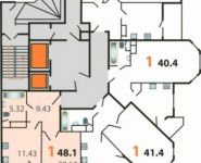 1-комнатная квартира площадью 48.4 кв.м в ЖК "Дом в Федурново", Акуловская улица, 23 | цена 2 516 000 руб. | www.metrprice.ru