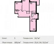 3-комнатная квартира площадью 105.6 кв.м, Павшинский бул., 32 | цена 8 659 200 руб. | www.metrprice.ru