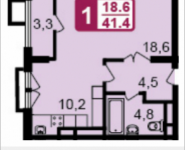 1-комнатная квартира площадью 41.4 кв.м, Ивановская, 7, корп.1А | цена 3 394 800 руб. | www.metrprice.ru
