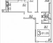 3-комнатная квартира площадью 81.1 кв.м, Садовая ул. | цена 3 563 036 руб. | www.metrprice.ru