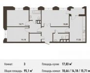 3-комнатная квартира площадью 94 кв.м в ЖК "Родной Город. Октябрьское Поле", Берзарина ул., 28 | цена 15 454 115 руб. | www.metrprice.ru