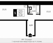 1-комнатная квартира площадью 51.3 кв.м, Клубная, 13 | цена 5 295 699 руб. | www.metrprice.ru