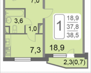 1-комнатная квартира площадью 38.5 кв.м, 2-й Грайвороновский проезд влд 38 к5, корп.5 | цена 5 531 873 руб. | www.metrprice.ru