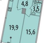 1-комнатная квартира площадью 43.8 кв.м в ЖК "SHIROKAYA", Широкая улица, д.30 | цена 7 653 174 руб. | www.metrprice.ru