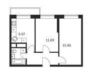 2-комнатная квартира площадью 47.3 кв.м,  | цена 5 046 015 руб. | www.metrprice.ru