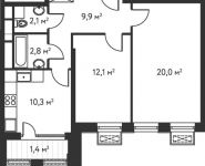 1-комнатная квартира площадью 42.2 кв.м, Головинское ш, вл11 | цена 10 254 600 руб. | www.metrprice.ru