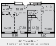 3-комнатная квартира площадью 97.2 кв.м, 1-й Нагатинский пр-д, корп.203 | цена 19 172 457 руб. | www.metrprice.ru