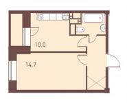 1-комнатная квартира площадью 34.9 кв.м, Калинина ул., 8 | цена 2 652 400 руб. | www.metrprice.ru