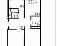 3-комнатная квартира площадью 65.7 кв.м, Колпакова, 44, корп.32 | цена 5 291 002 руб. | www.metrprice.ru