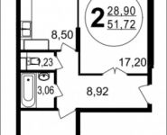 2-комнатная квартира площадью 52 кв.м, Просвещения ул., 13К3 | цена 3 832 500 руб. | www.metrprice.ru