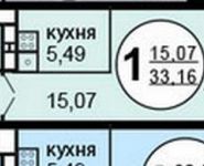 1-комнатная квартира площадью 33.2 кв.м, Московская ул., 52К25 | цена 2 653 000 руб. | www.metrprice.ru