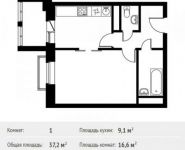 1-комнатная квартира площадью 33.7 кв.м, Новотушинская ул. | цена 3 229 943 руб. | www.metrprice.ru