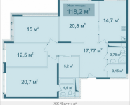 4-комнатная квартира площадью 118.2 кв.м, Парусная, 12 | цена 9 792 098 руб. | www.metrprice.ru