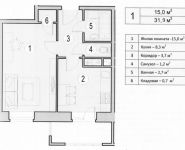 1-комнатная квартира площадью 31.9 кв.м, Пятницкие Кварталы мкр, 5 | цена 3 290 000 руб. | www.metrprice.ru