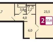 2-комнатная квартира площадью 55 кв.м, Северный кв-л | цена 3 614 000 руб. | www.metrprice.ru