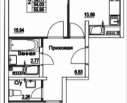 2-комнатная квартира площадью 59.5 кв.м, 2-я Муравская, корп.7 | цена 6 950 138 руб. | www.metrprice.ru