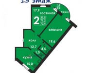 2-комнатная квартира площадью 71.6 кв.м, Луговая ул., 3 | цена 4 940 000 руб. | www.metrprice.ru