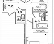 2-комнатная квартира площадью 66.1 кв.м, Рязанский проспект, 2, корп.М2 | цена 8 671 130 руб. | www.metrprice.ru