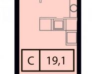 1-комнатная квартира площадью 19.1 кв.м,  | цена 2 988 080 руб. | www.metrprice.ru