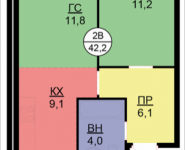 2-комнатная квартира площадью 42.2 кв.м, Бачуринская, корп.3 | цена 4 890 980 руб. | www.metrprice.ru