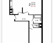 2-комнатная квартира площадью 60.2 кв.м, Шестая, 11 | цена 3 714 202 руб. | www.metrprice.ru