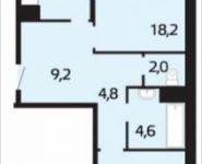 2-комнатная квартира площадью 64.4 кв.м, Акуловская улица, 23 | цена 4 443 600 руб. | www.metrprice.ru