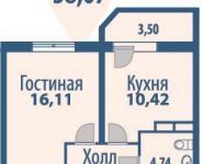 1-комнатная квартира площадью 38 кв.м, Фряновское ш., 64 | цена 2 727 982 руб. | www.metrprice.ru