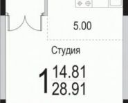 1-комнатная квартира площадью 28 кв.м, Барышевская Роща ул., 22 | цена 3 498 110 руб. | www.metrprice.ru