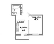 1-комнатная квартира площадью 34.2 кв.м,  | цена 2 444 342 руб. | www.metrprice.ru