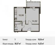 1-комнатная квартира площадью 38.6 кв.м, Родниковая ул. | цена 3 803 002 руб. | www.metrprice.ru